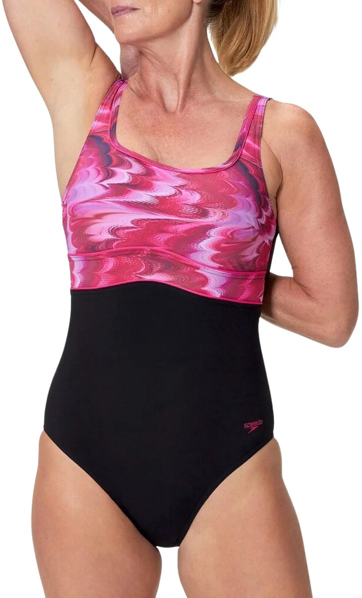 Speedo New Contour Eclipse Badpak Dames zwart - roze