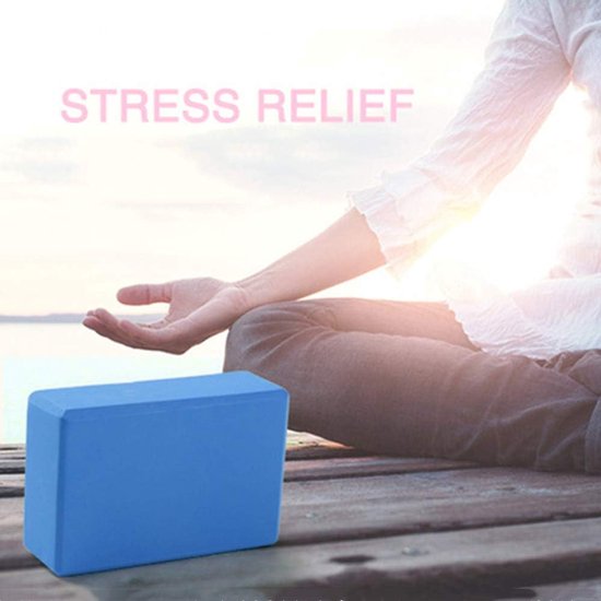 Yoga Blokken Set - Pilates Ondersteuning - Houding Verbeteren - High-Density Foam - 23x15x10 Cm - Donkerpaars — afbeelding 2