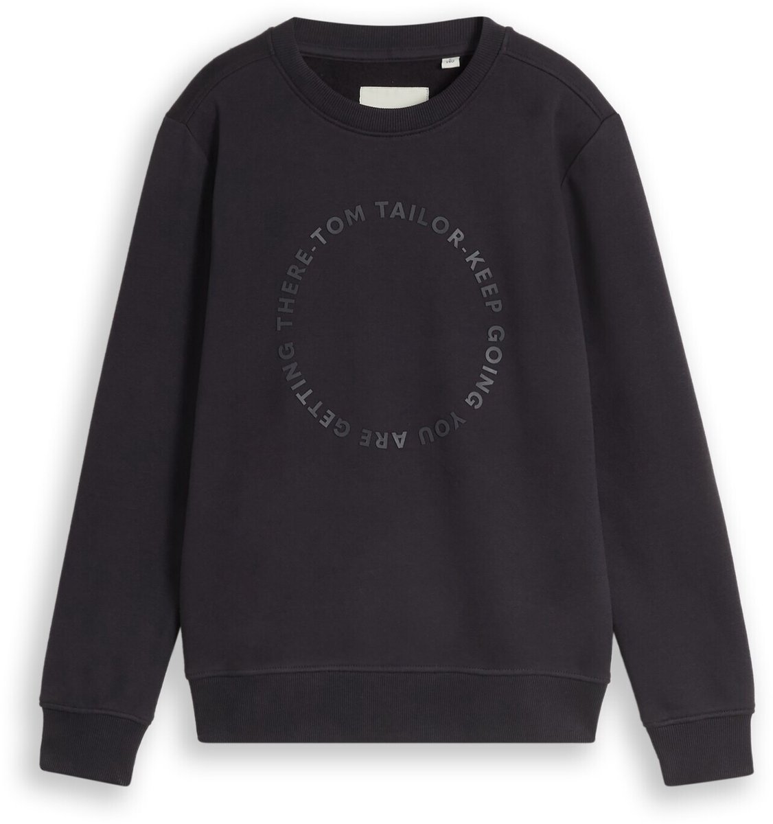 Tom Tailor - Basic sweatshirt met print - Maat 176 - coal grey