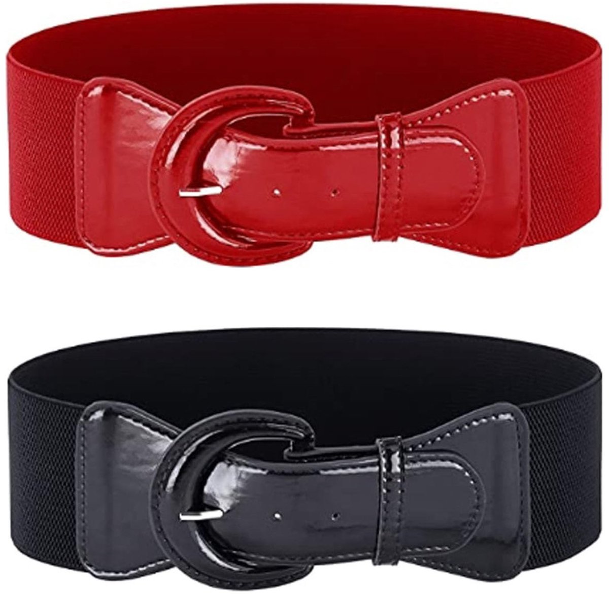 Dailygoods- Elastische Riem - Vintage Brede Riem - Modieuze Tailleband - Imitatieleer - Comfortabel - Duurzaam Design