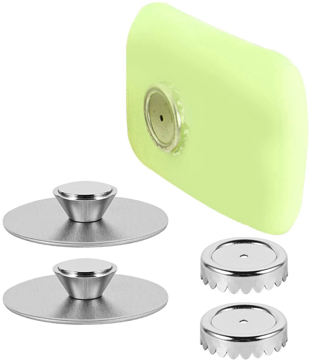 Dailygoods- Zeepbakje Magnetisch - Set van 2 - Roestvrij Staal - Wandmontage - Antislip - Eenvoudig te Installeren zonder Boren - Zeepdispenser