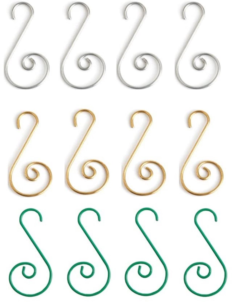 Dailygoods- Kersthaken 120 Stuks - Mini S-Vormige Haken - Metalen Ornamenthaken - Stevig en Duurzaam - Voor Kerstboomversiering - 4 x 2 cm