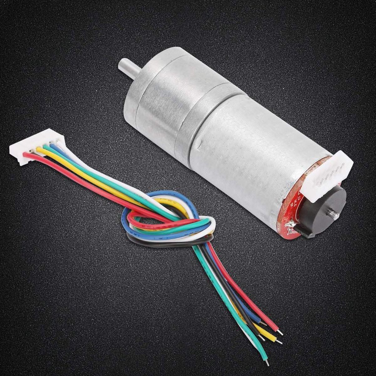 Encoder reductiemotor - Motor met tandwielen - Robot bouwen - Volledig metalen tandwiel - 25 mm as - Zilver
