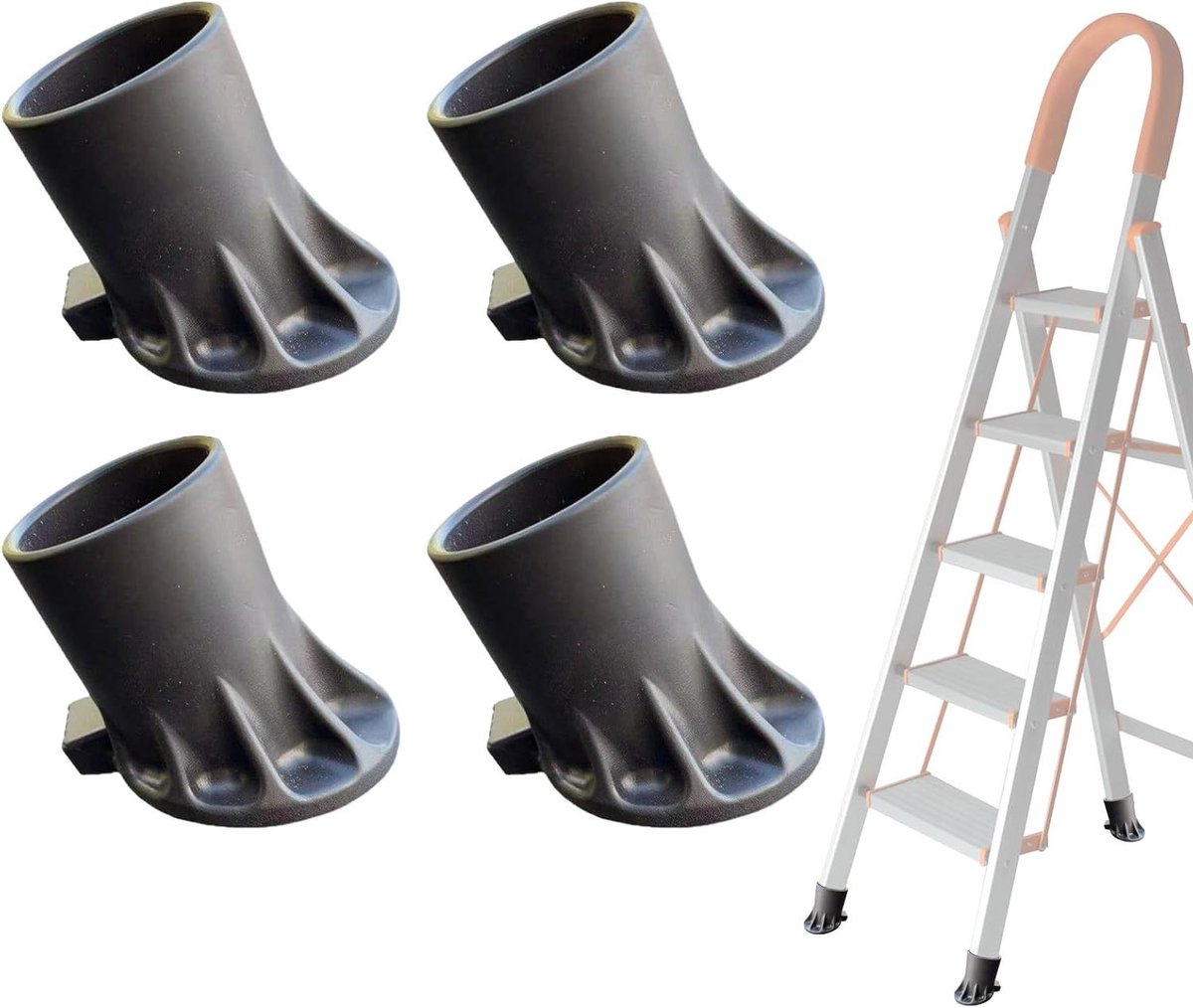 Ladder Voet Pads - Stabilisator Eindkappen - Veilige Plaatsing - Verbeterde Wrijving - 10 x 10 x 10 cm - Zwart