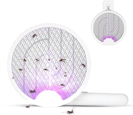 NIVADA 2-in-1 Elektrische Vliegenmepper WD980 - Muggenlamp - Ophangbaar - Insectenloklicht - Vliegenvanger & Muggenvanger