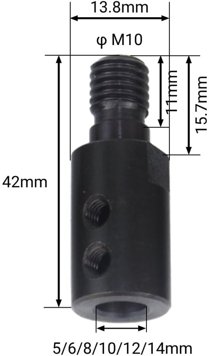 Dailygoods - Staal Motor As Koppeling voor Slijpmachine met Draaibare Adapter