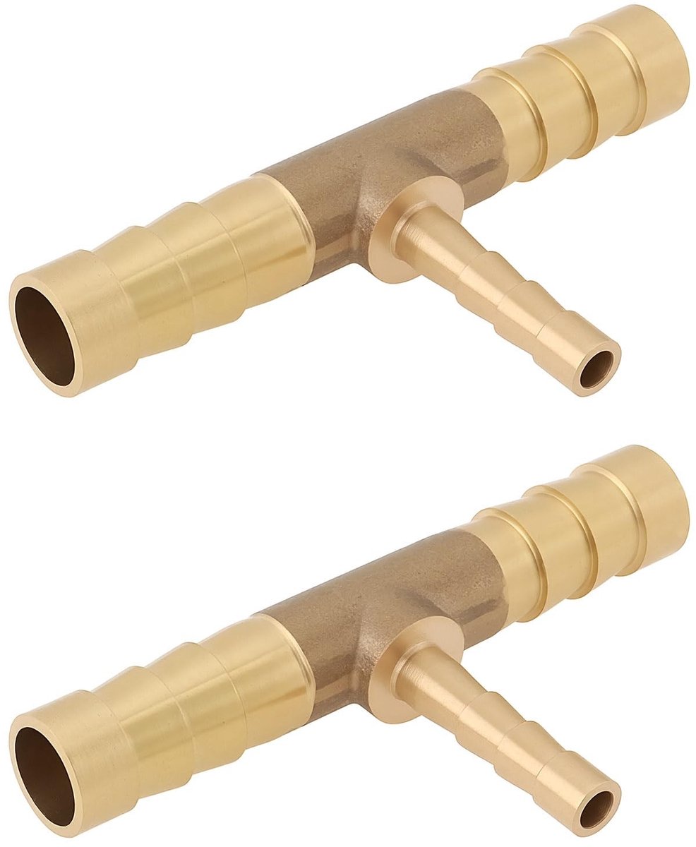 Dailygoods- Slangfitting T-vormig 3-Weg Reducer - 8mm/4mm/8mm - Aansluiting voor Lucht/Water/Brandstof/Olie - Schokbestendig - 51mm x 29mm - Antislip Weerhaken - Slangconnector