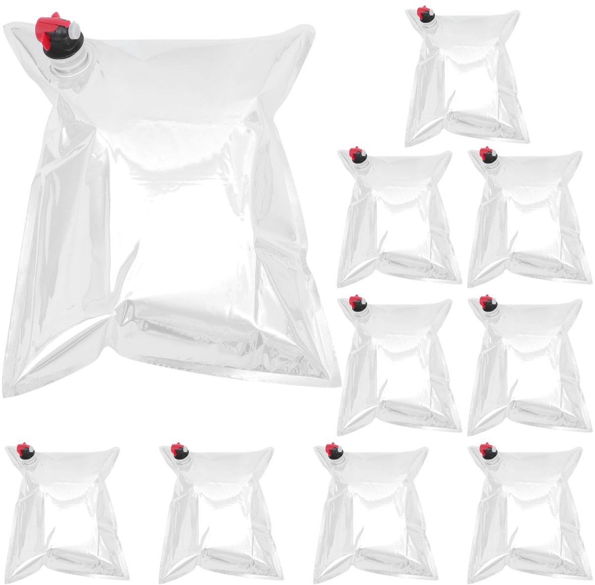 Dailygoods- Wijn Opbergzak 10 Stuks - Drankzakjes 5 Liter - Herbruikbare Zakken - Vloeistof Reistas - Zilveren Zakken - Praktisch Gebruik - Drankzak