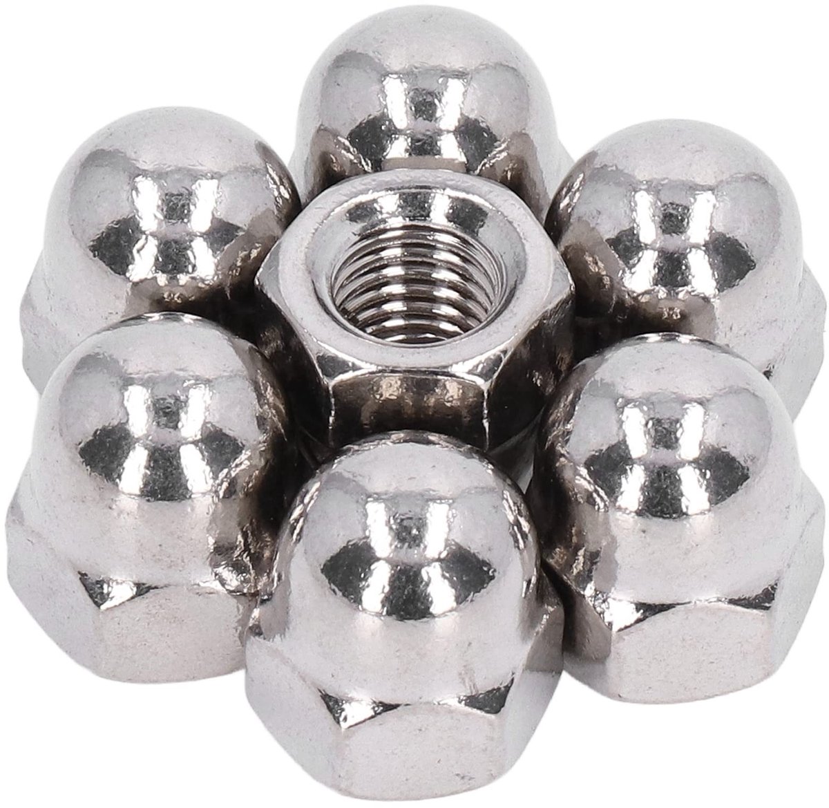 Dailygoods- Moer Assortiment Kit - 50 Stuks - RVS Hex Dome Cap - M3/M4/M5/M6/M8/M10/M12 - Hoogwaardige Kwaliteit - Efficiënt Werken - Doppen