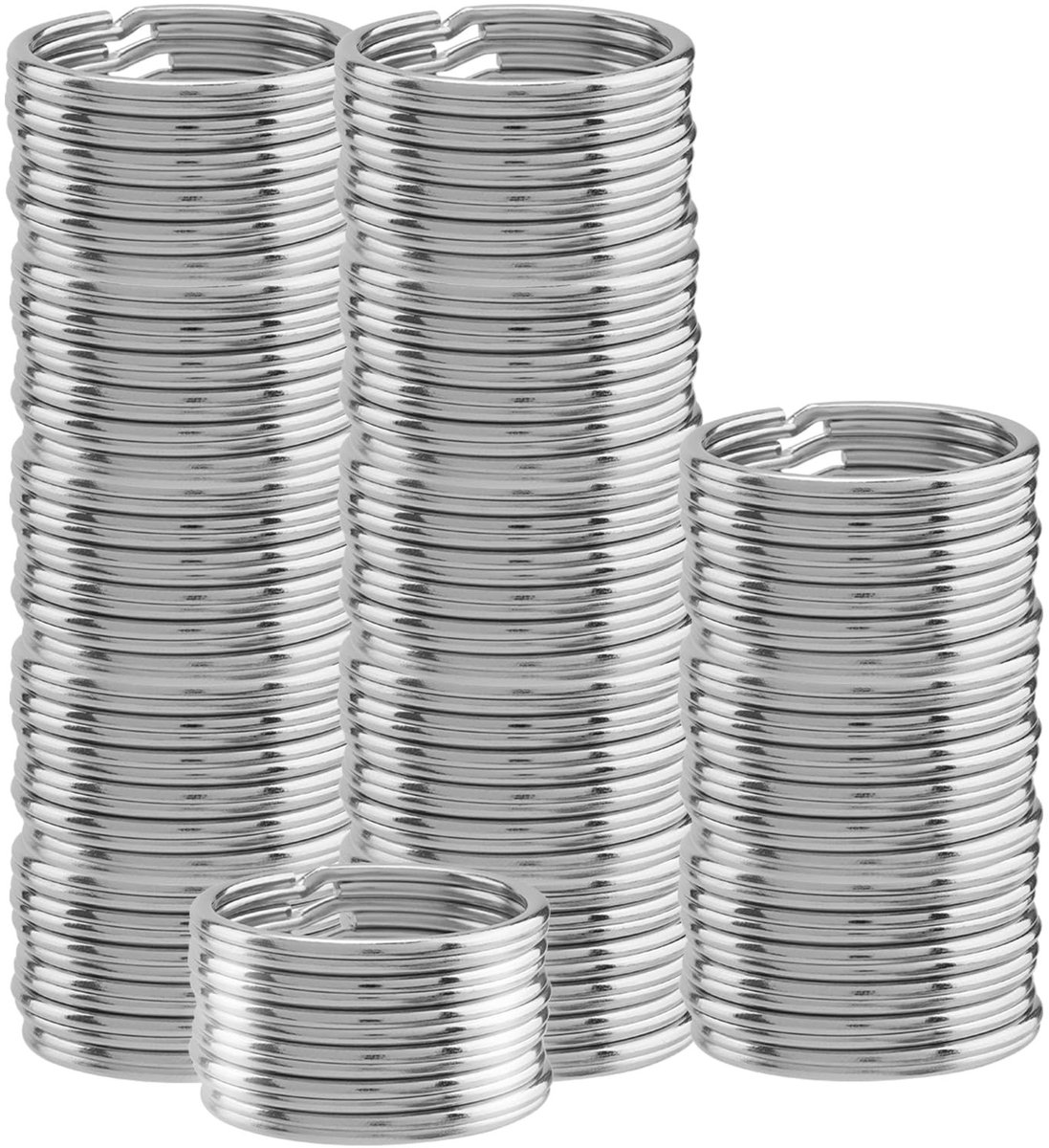Dailygoods- Sleutelringen 150 stuks - 30 mm rond - Zilveren Sleutelhanger - Lichtgewicht - Duurzaam - Geschikt voor sleutels/hangers