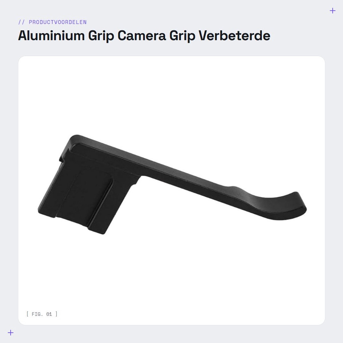 Dailygoods- Handgreep Aluminiumlegering - Handgreep Zwart - Handgreep voor GR GRII GRIII - Handgreep voor Fuji X70 - Duimgreep - Comfortabel Vast te Houden - Camera Grip
