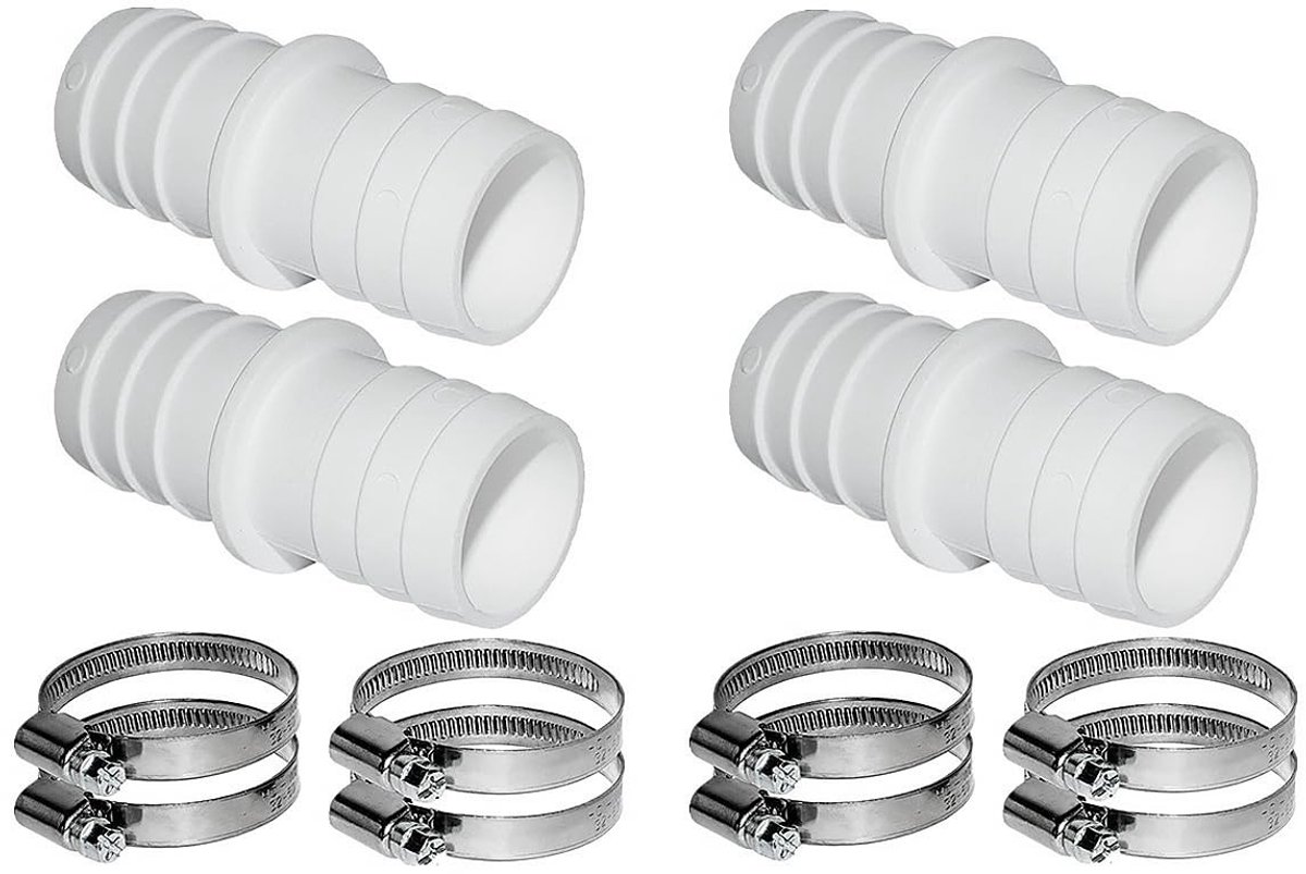Dailygoods - Slangkoppelingen - Universele zwembadslangadapter - 32 mm tot 38 mm - Roestvrijstalen slangklemmen - Duurzaam kunststof - Geschikt voor t...
