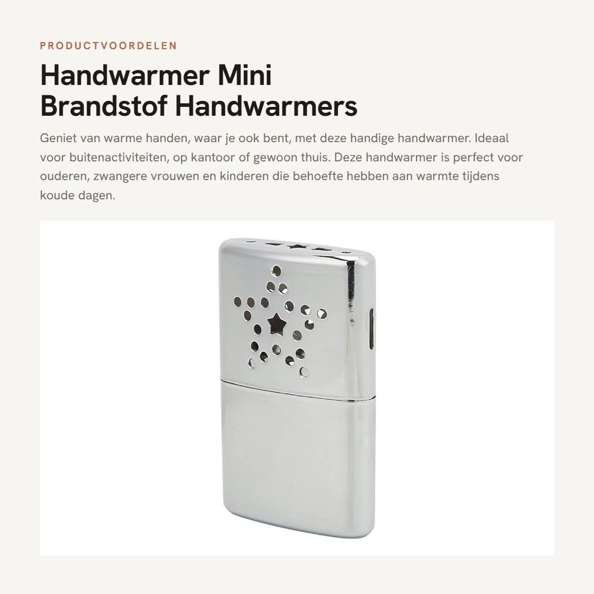 Dailygoods- Handwarmer Mini - Handwarmer Oplaadbaar - Handwarmer Herbruikbaar - Draagbare Handwarmer - Lichtgewicht - 21 Warmteafvoergaten - Brandstofhandwarmer
