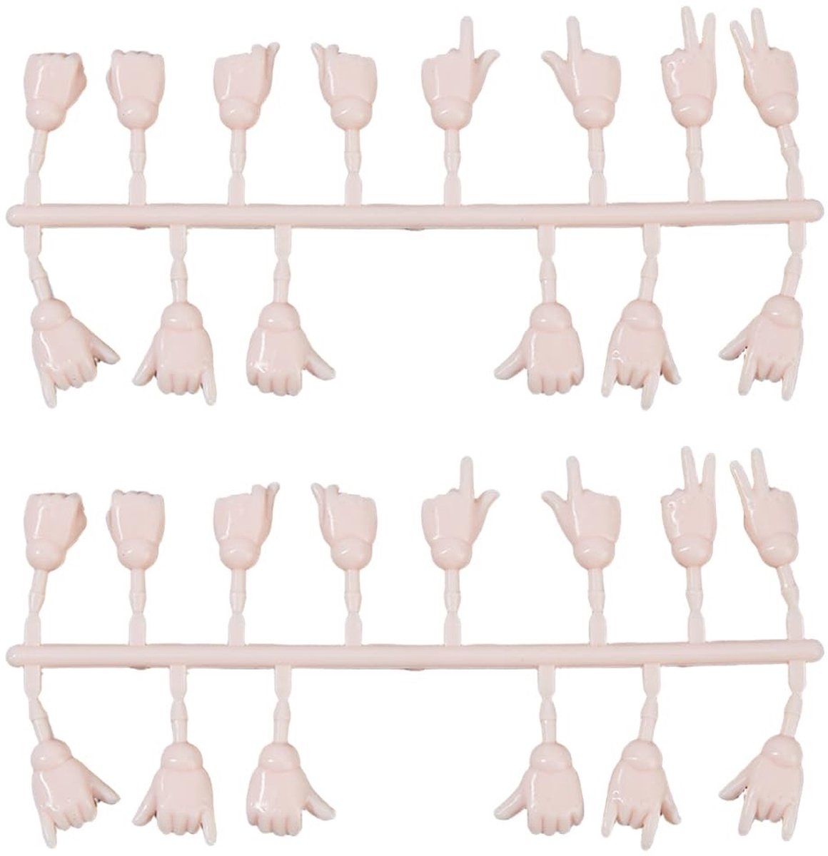 Dailygoods- Poppenhanden 14 Paar - 7 Stijlen - Miniatuur Handen - Vervangende Onderdelen - Handgebaren Set - Ideaal voor Kleine Poppen