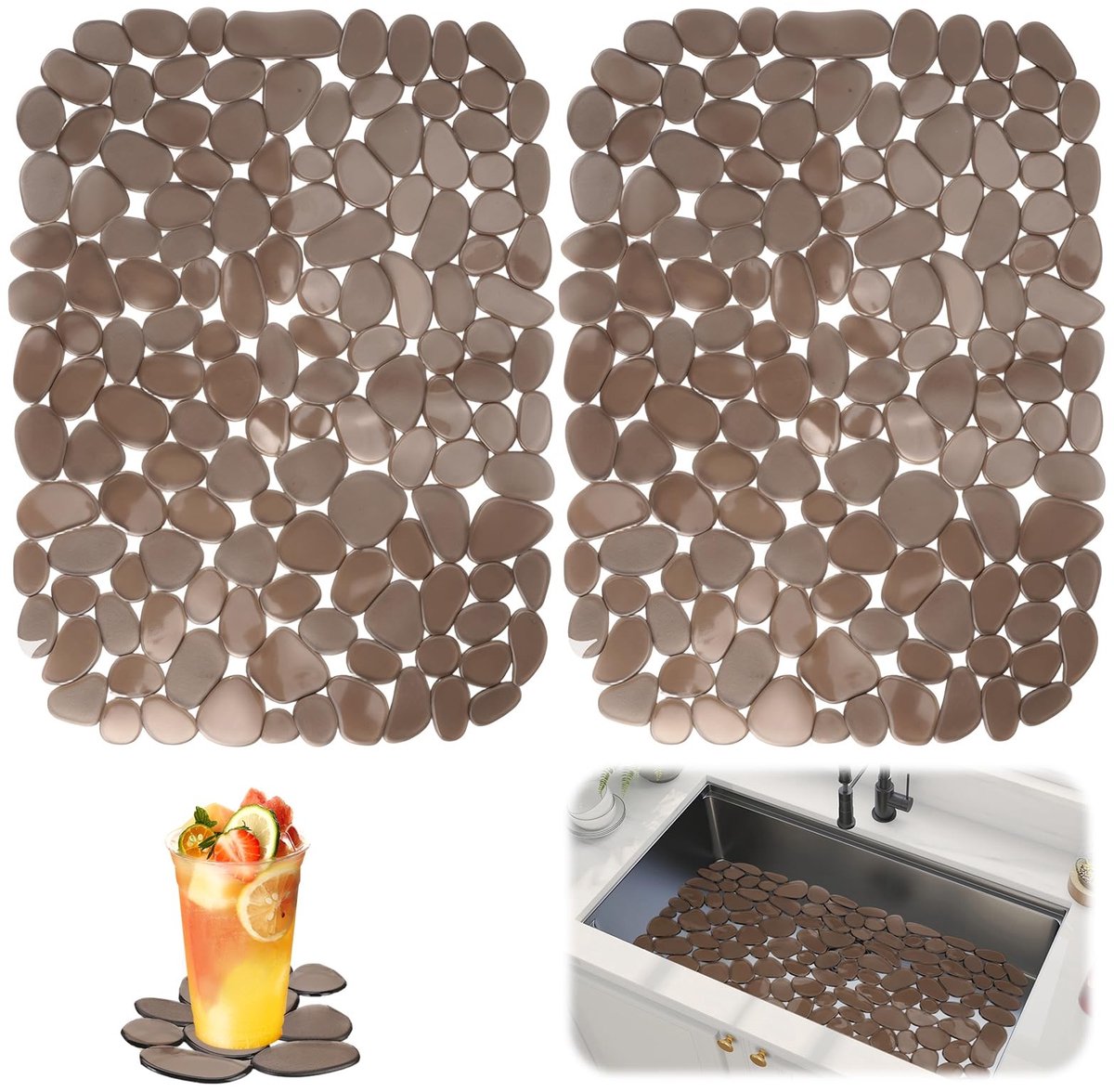 Dailygoods- Gootsteenmat Antislip - Afdruipmat - Gootsteenbescherming - PVC - 40x30cm - Schimmelbestendig - Afwasmat