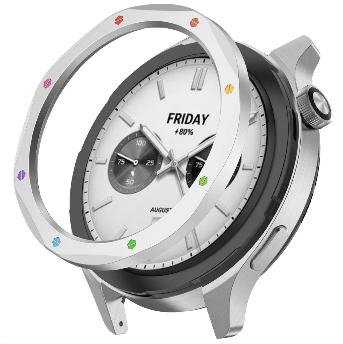 Dailygoods - Aluminium Bezel Ring voor Smartwatch - Zilver