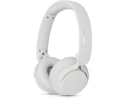 PHILIPS TAH4000 draadloze on-ear hoofdtelefoon, 70 uur afspeeltijd, Dynamic Bass, 32 mm drivers, Bluetooth 6.0 Multipoint, snelkoppelen, vervangbare kussentjes & batterij, licht & opvouwbaar – Wit