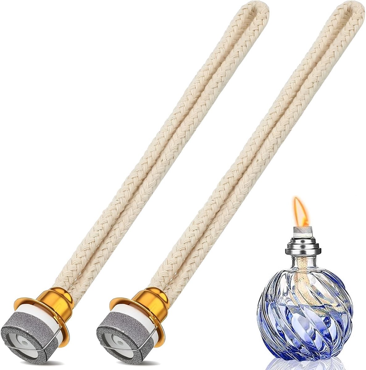 Dailygoods- Lont 16 cm - 2 Stuks - Katalytische Brander - Aromatherapie - Geurlamp - Hoogwaardige Materialen