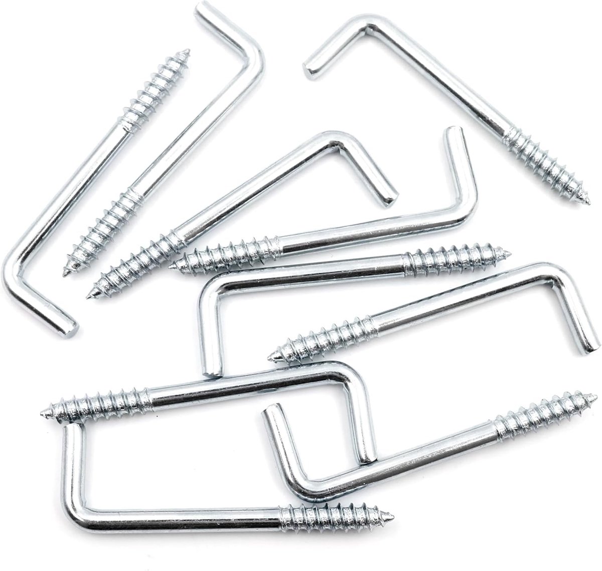 Dailygoods - Set van 10 Rechte Schroefhaken voor Muur en Plafond