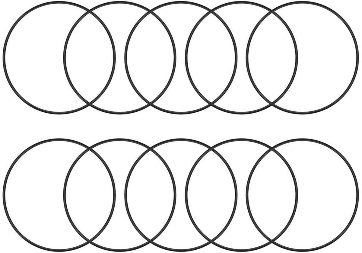 Dailygoods- O-ringen set 10 stuks - Nitrilrubber - 90 mm buitendiameter - 84 mm binnendiameter - 3 mm breed - Duurzaam en flexibel - Afdichtringen