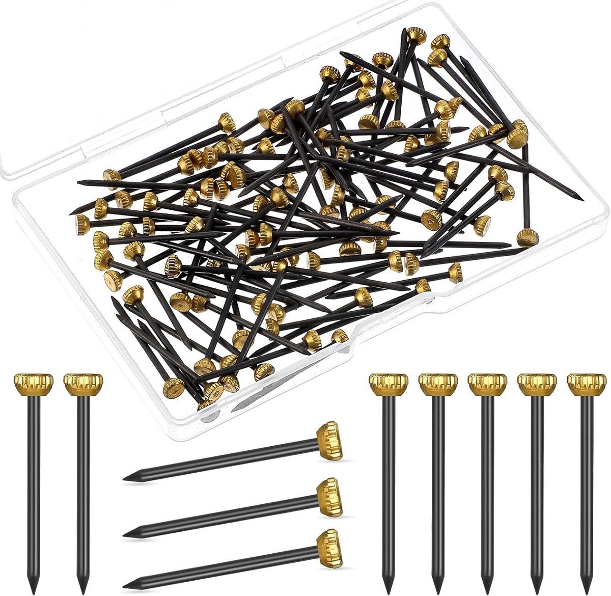 Dailygoods- Fotohaakjes Set van 100 - 25 mm Spijkers - Zwart - Waterdicht - Roestbestendig - Voor Foto's en Wanddecoraties - Fotohangers