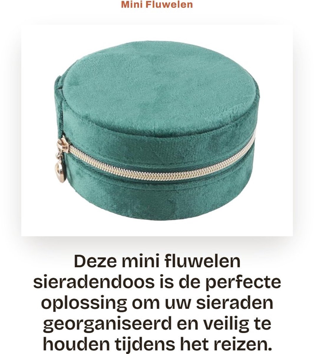 Dailygoods- Reissieradendoos Mini - Sieradenorganizer voor Ringen/Oorbellen/Kettingen - Donkergroen - Fluwelen Afwerking - Elegant Design - Sieradendoos