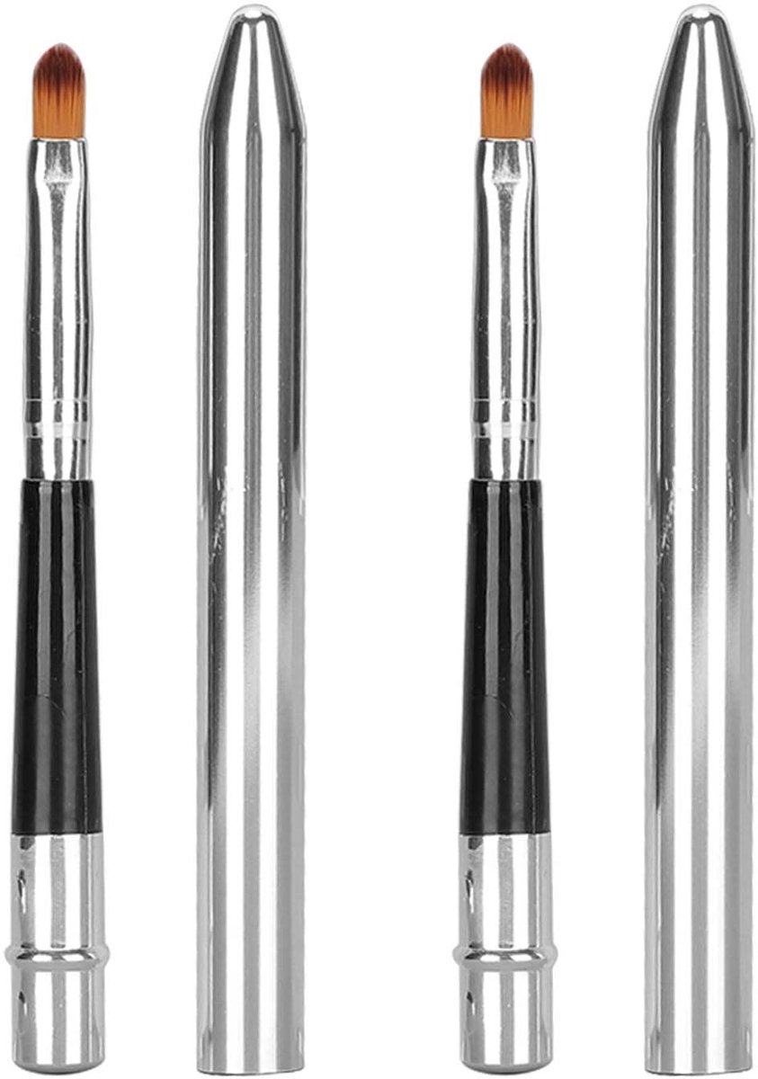 Dailygoods- Lippenstiftborstel Aluminium Buis - Intrekbaar - Ergonomisch - Eenvoudig te Reinigen - Klein - Afdichtingsontwerp - Lippenborstel