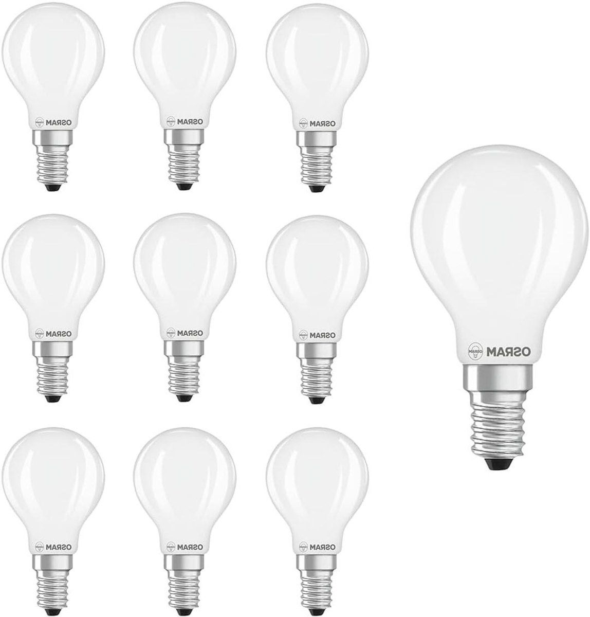 LED Lampen - E14 Fitting - Algemene Verlichting - Energiezuinig - 10 Stuks - Mat Glas