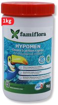 Famiflora - Hypomen snelwerkend anorganisch chloor 1kg - granulaat - niet-gestabiliseerd chloor - Snelle werking - Snel gebruiksklaar - Efficiënte desinfectie