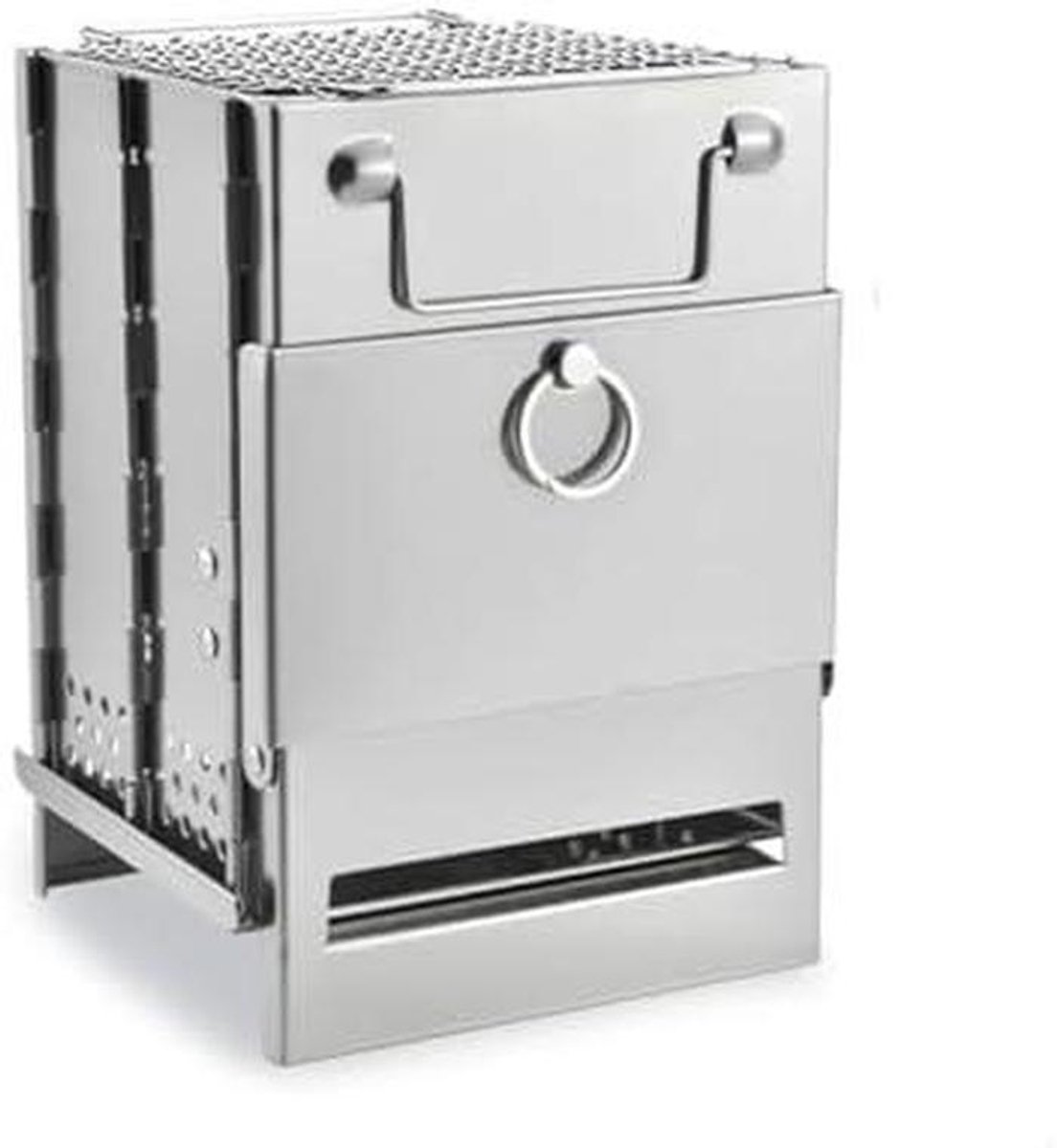 Houtkachel Kamperen - Outdoor Oven - Koken Buiten - Roestvrij Staal - 21x14x14 cm - Zilver