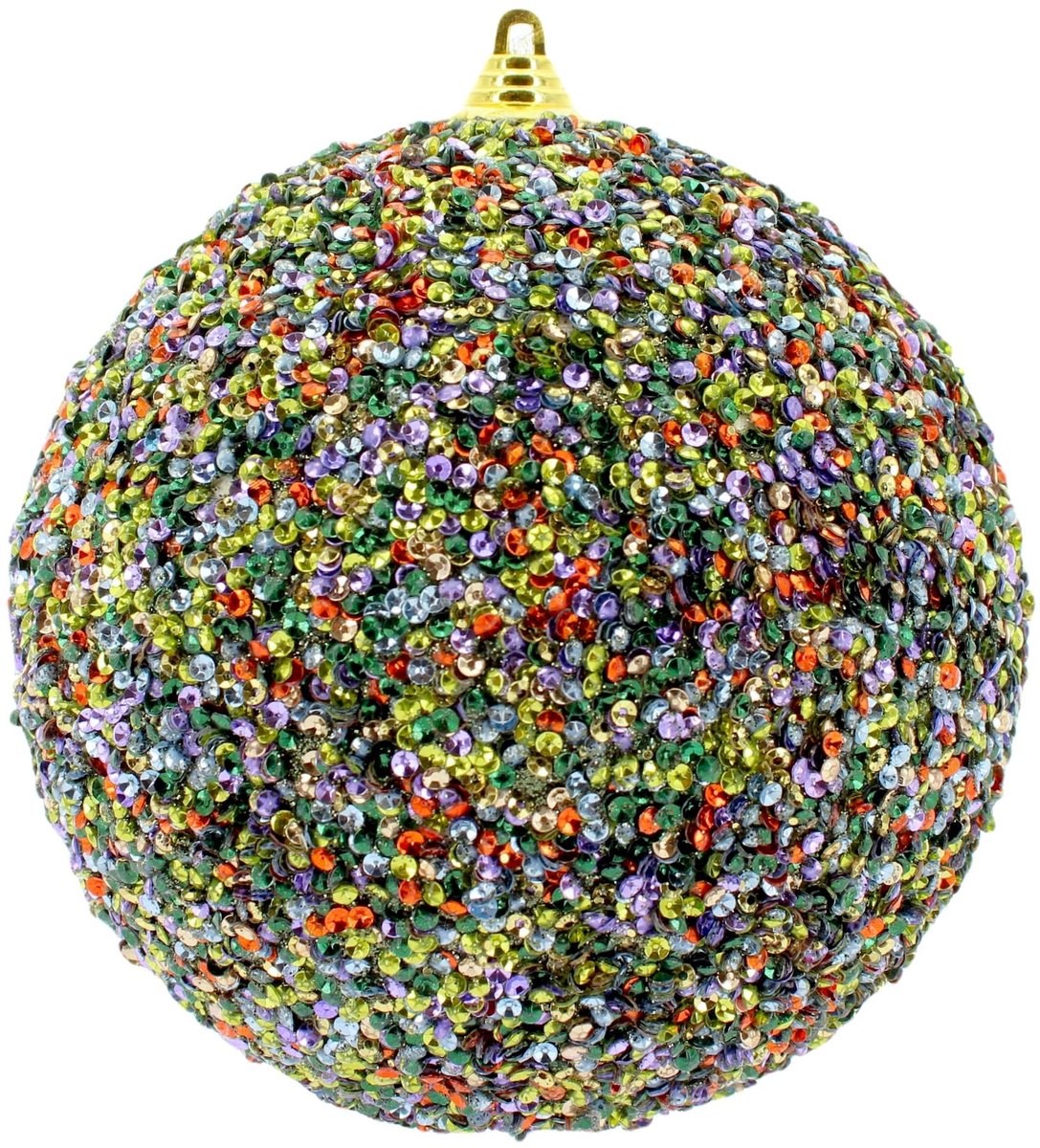 Dailygoods- Kerstbal Ø 18 cm - Meerkleurige Pailletten - Kralen - Kerstdecoratie - Winterdecoratie - Glamour en Weelderigheid