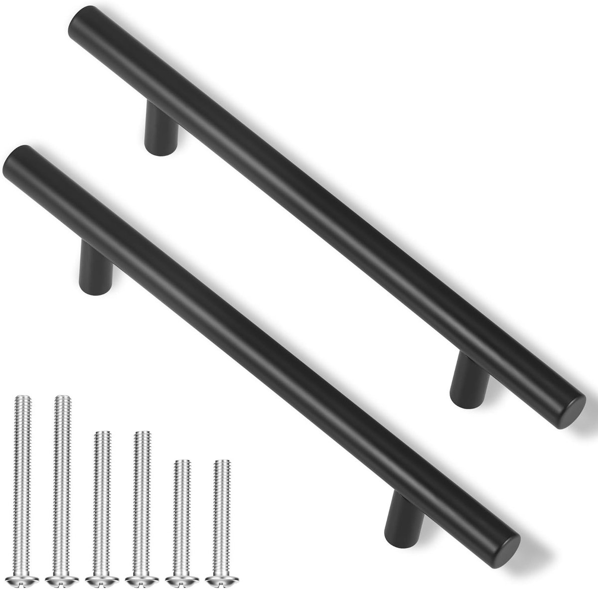 Matte Zwarte Keuken Kastdeurgrepen Set van 20, 160mm RVS T Bar Handgrepen, Duurzaam en Stijlvol voor Keukenmeubels