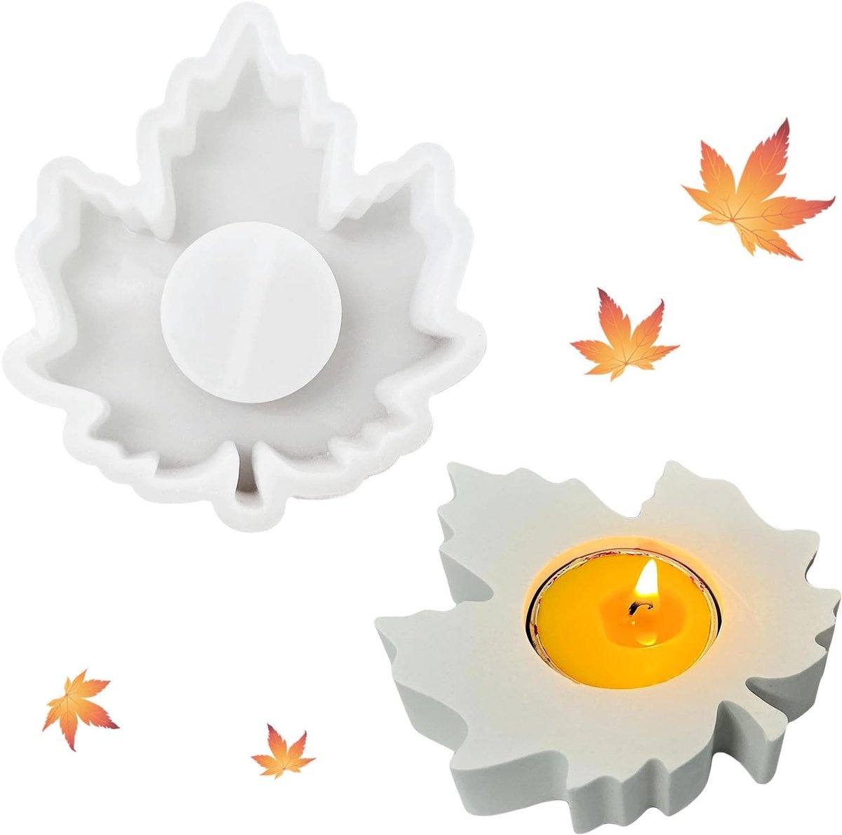 Dailygoods- Siliconen Gietvorm - Gietmal Kaars - Herfstdecoratie - Esdoornblad Kandelaar - Creatieve Vrijheid - Eenvoudig in Gebruik - Hoogwaardige Materialen