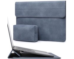 13,3-14 Inch Laptophoes Tas Hoes met Standaard Functie voor MacBook Pro 14 M5/M4/M3/M2/M1 2026-2021, MacBook Pro/Air 13,3, 13,5" 13,8" Surface Laptop, HP Spectre X360 13/14, Haze Blauw