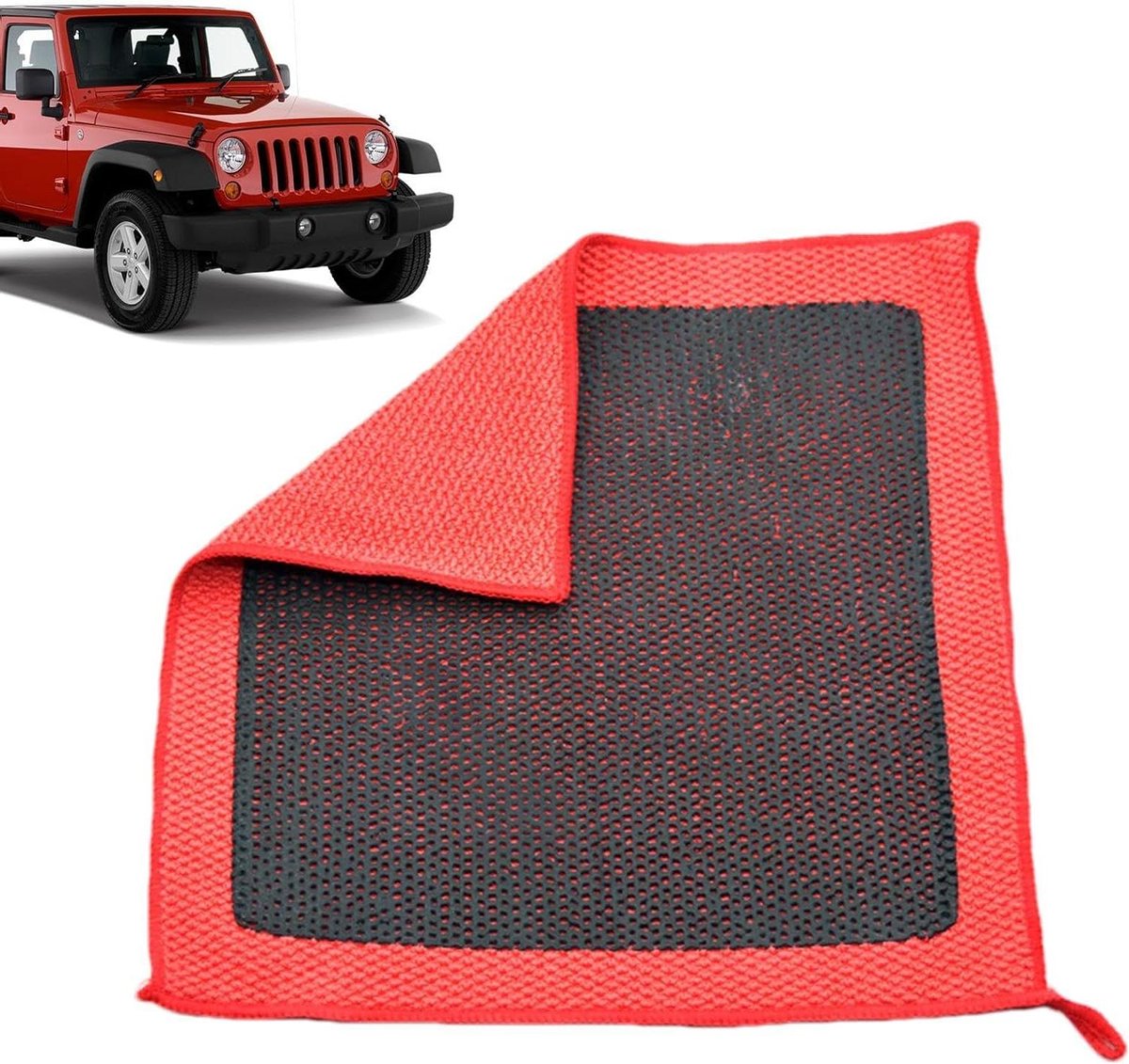 Autodweil - Klei handdoek - Auto poetsen - Verwijdert vuil - 30x30cm - Rood