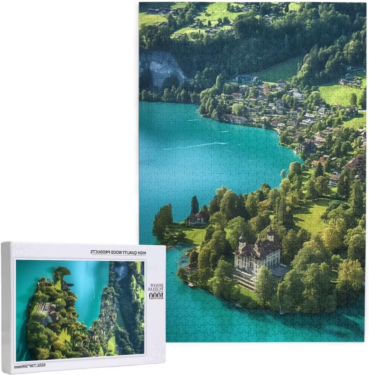 Puzzel 4000 Stukjes - Stad Puzzel - Ontspanning en Gezinsspel - Hoge Resolutie Print - 88x141 cm - Oceaan Kleuren
