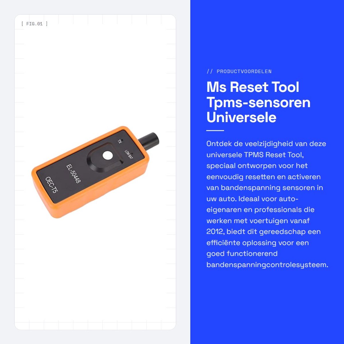 Dailygoods- TPMS-Resettool Universele Activeringstool - Bandenspanningssensor - Draagbaar - Lichtgewicht - Eenvoudig te gebruiken - Compact ontwerp - Bandenspanningstester