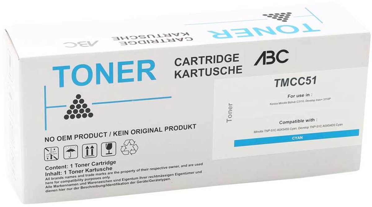 ABC huismerk toner geschikt voor Minolta TNP-51C cyan voor Bizhub C3110 C 3110 TNP51 C TNP 51