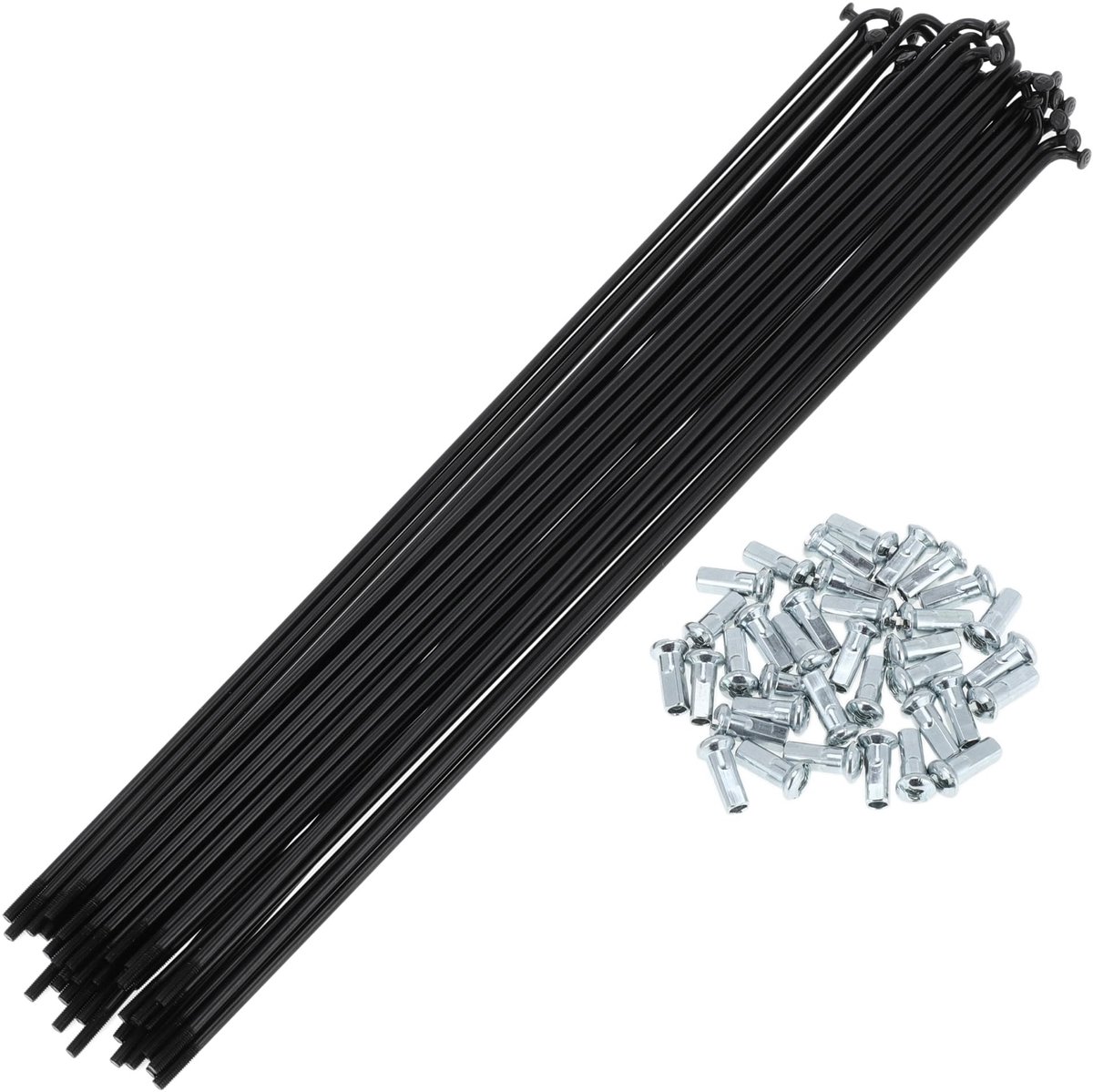 Dailygoods- Fiets Spaken 12G 272mm - Koolstofstaal - Zwart - Set met Nippels - Upgrade voor Fietswielen - Verbeterde Duurzaamheid - Wielspaken