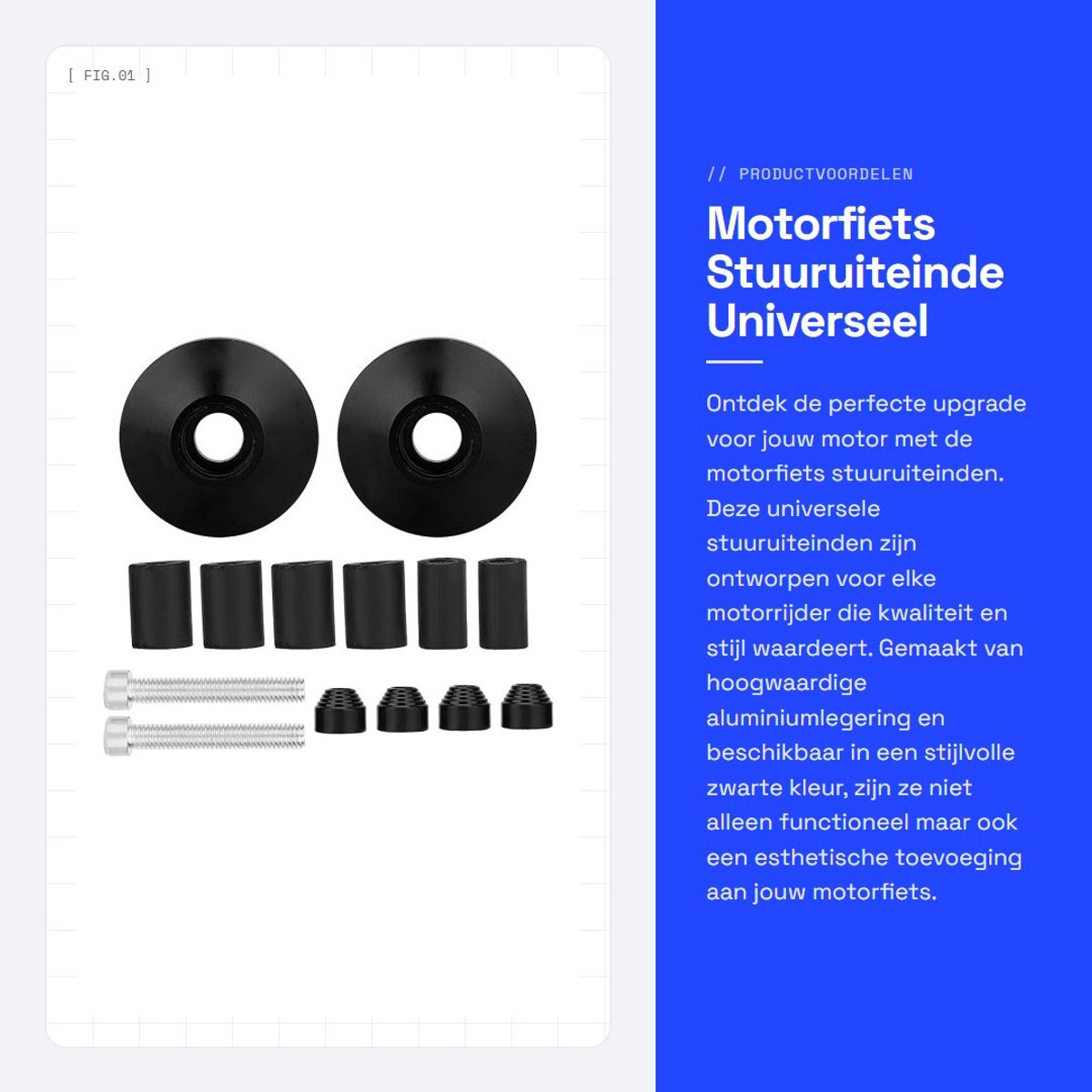 Dailygoods- Stuuruiteinde Universeel - 1 Paar - CNC Aluminium - Zwart/Rood - Duurzaam - Hoogwaardige Materialen - Motorhandgreepuiteinde - Motorhandgreep