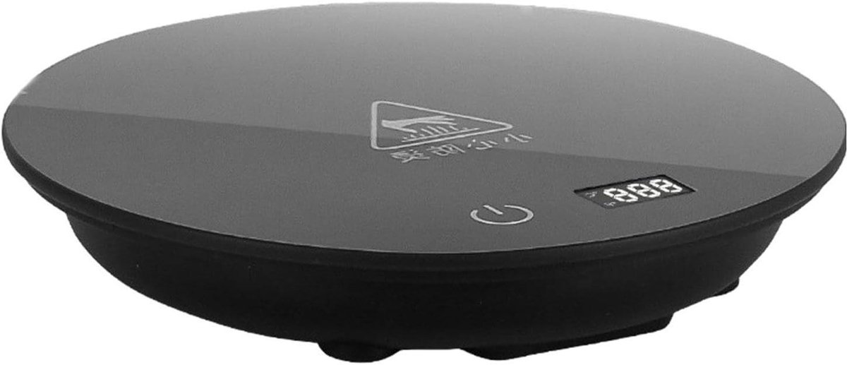 Elektrische Bekerwarmer - Verwarmingskussen Mat - Dranken Warm Houden - Drie Temperatuurstanden - 13 cm Diameter - Zwart