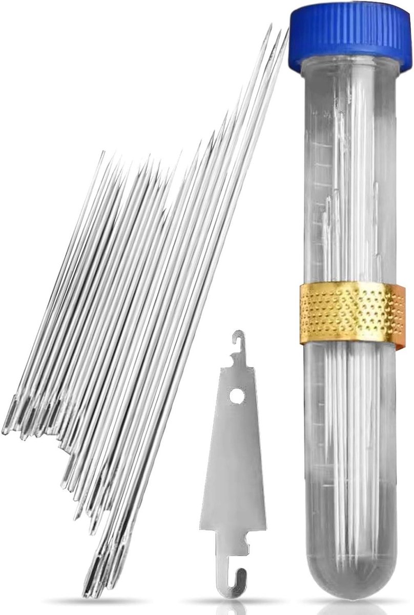 Naaiset voor beginners - Hand naaikit - Kleding repareren - Robuust metalen ontwerp - 10.5 cm - Zilver