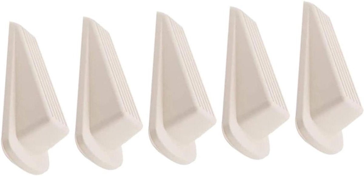 Deurstopper Set - Deurwiggen - Veilig Deuren Openen - Antislip Rubber - 5 Stuks - Wit