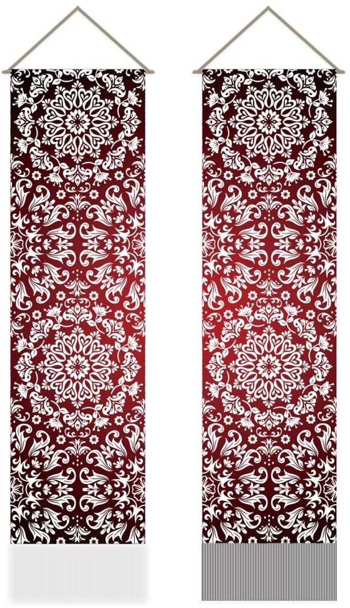 Dailygoods- Wandtapijt 2 Stuks - Mandala Wandtapijt - Mystiek Meditatiesymbool - Wanddecoratie Slaapkamer - Woondecoratie Heiligdom - 111 x 30 cm - Muurdecoratie