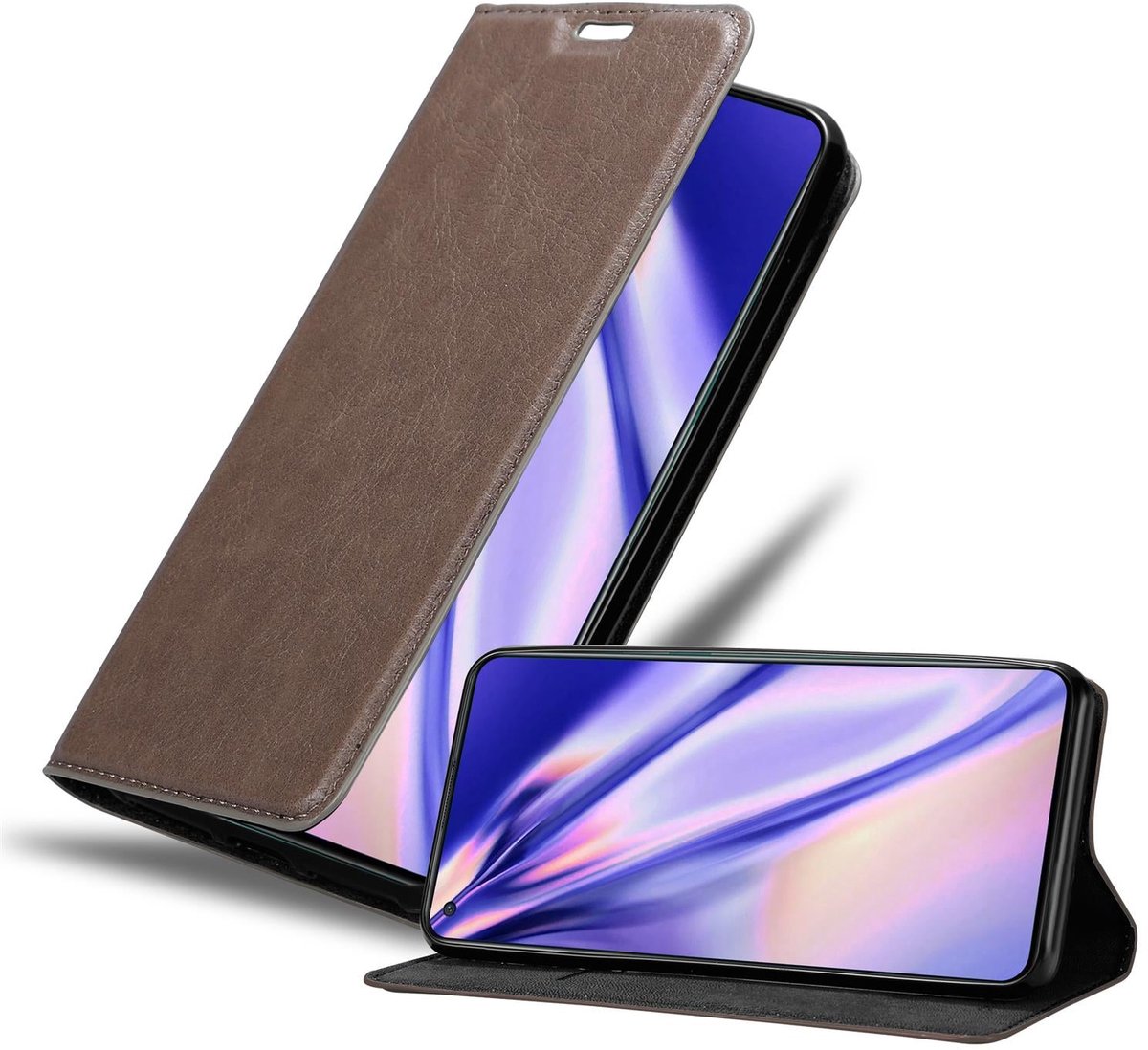 Cadorabo Hoesje geschikt voor OnePlus 8T in KOFFIE BRUIN - Beschermhoes met magnetische sluiting, standfunctie en kaartvakje Book Case Cover Etui
