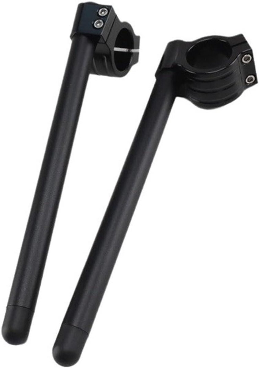 Verstelbare Clip-On Stuur - Motor Stuur Riser - Motorrijden Aanpassen - CNC Aluminium Legering - 31mm - Zwart
