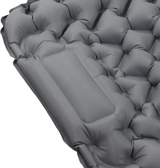 Camping Matras - Slaapmat Buiten - Kamperen en Reizen - Voetpers Inflatie - 196 x 68 cm - Grijs van Camping — afbeelding 3