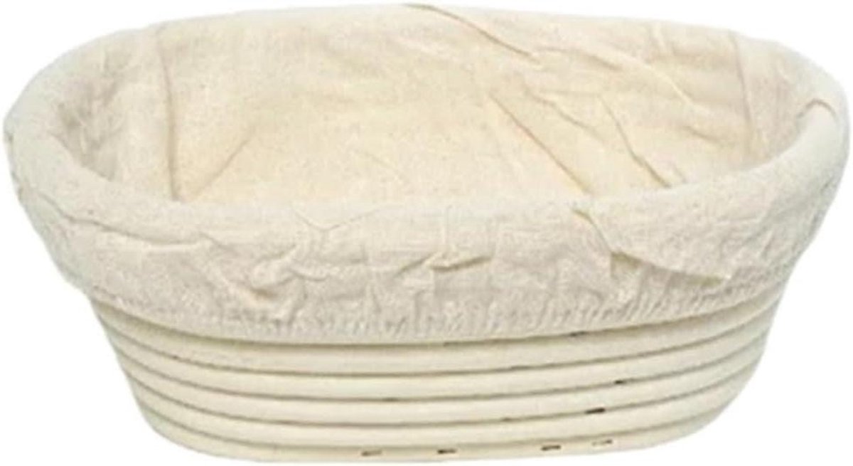 Broodgistmand Rotan - Deegmand Bakken - Ambachtelijk Brood Maken - Natuurlijk Ademend Materiaal - 21 x 14 cm - Houtkleur