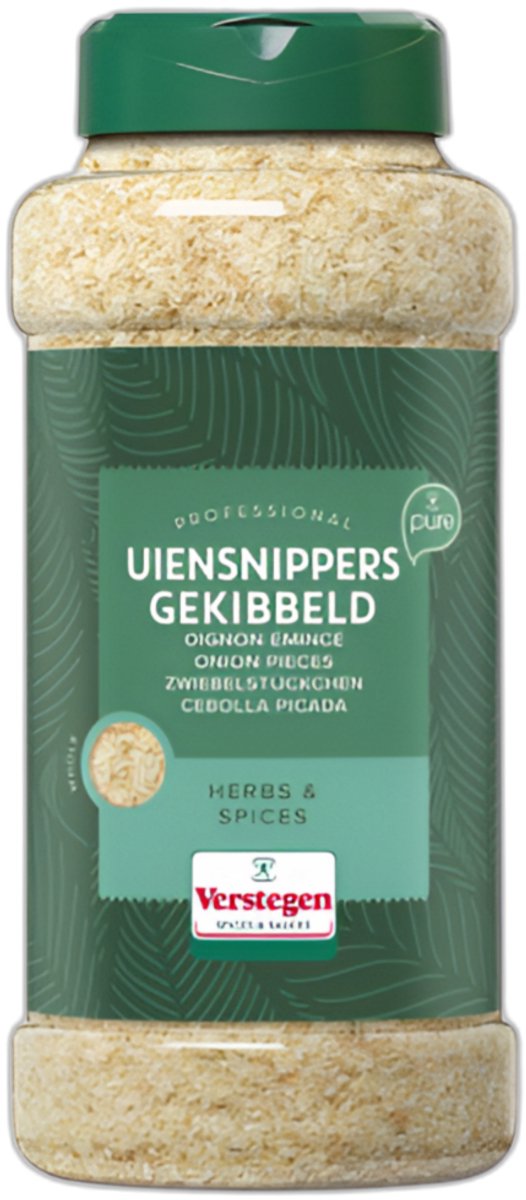Verstegen - Uiensnippers gekibbeld - Pure - Strooibus large - Kruiden & specerijen - 510g
