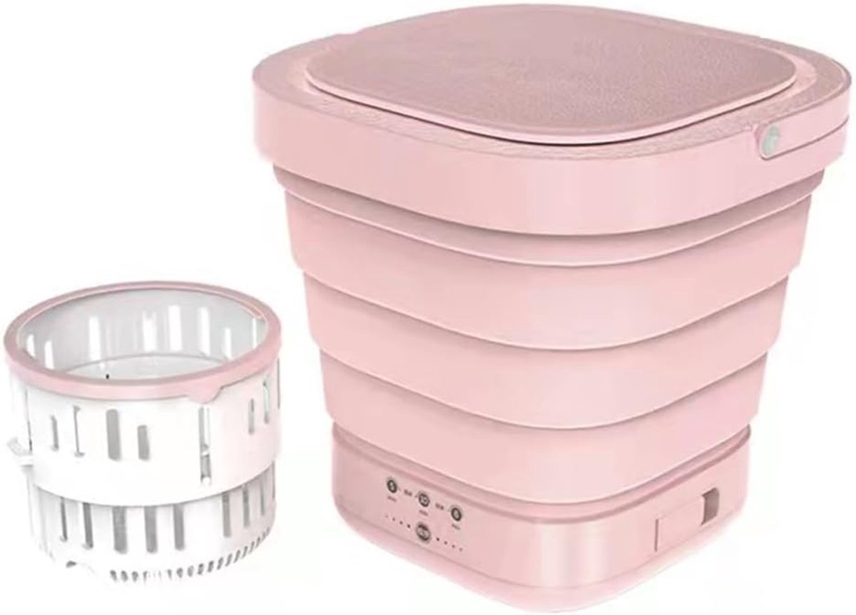 Draagbare Opvouwbare Wasmachine Mini Wasmachine Compact Apart Wassen Ruimtebesparend Ontwerp 9L Grijs